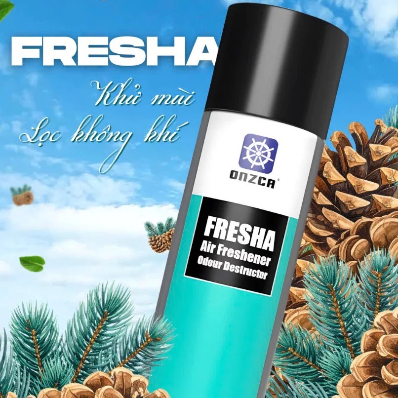 [Top Value] Xịt Khử Mùi Onzca Fresha Diệt Khuẩn Nội Thất Ô Tô, Nhà Cửa, Tủ Giày 400ML