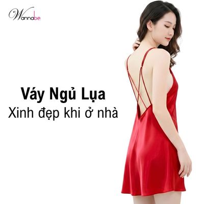 Đầm ngủ WANNABE váy ngủ hai dây cut-out lưng trang trí 4 dây hình M khoe eo quyến rũ gợi cảm DNS50