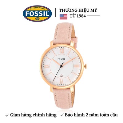 Đồng hồ nữ Fossil Jacqueline dây da, mặt 36 MM, màu hồng, ES3988