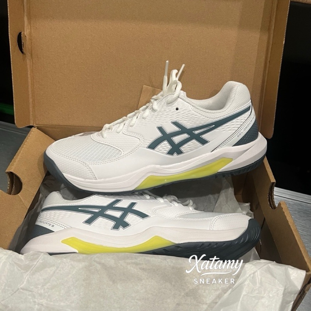 Giày Tennis/Pickleball Asics Gel-Dedicate 8 White Ironclad (Chính Hãng)