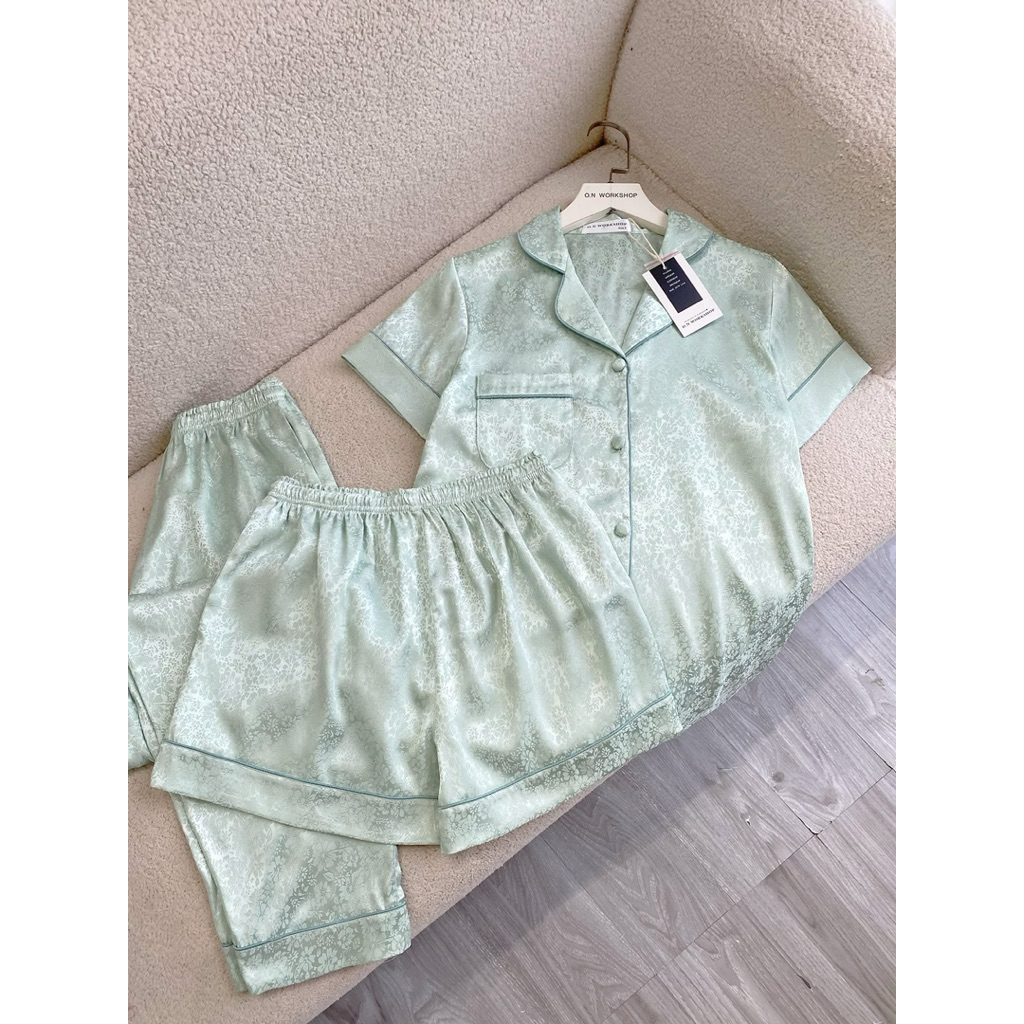 𝗛𝗮̀𝗻𝗴 𝗰𝗵𝗶́𝗻𝗵 𝗵𝗮̃𝗻𝗴 Gấm hoa set 3 chi tiết vân chìm ON WORKSHOP