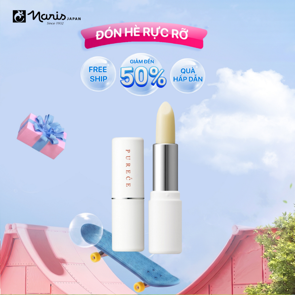 Son dưỡng ẩm chống nhăn Naris Medicated Purece Lip Care Stick 3g