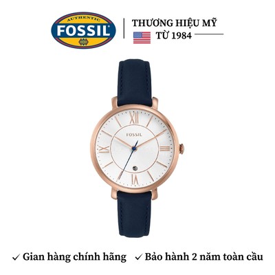Đồng hồ nữ Fossil Jacqueline dây da, mặt 36 MM, màu xanh dương, ES3843