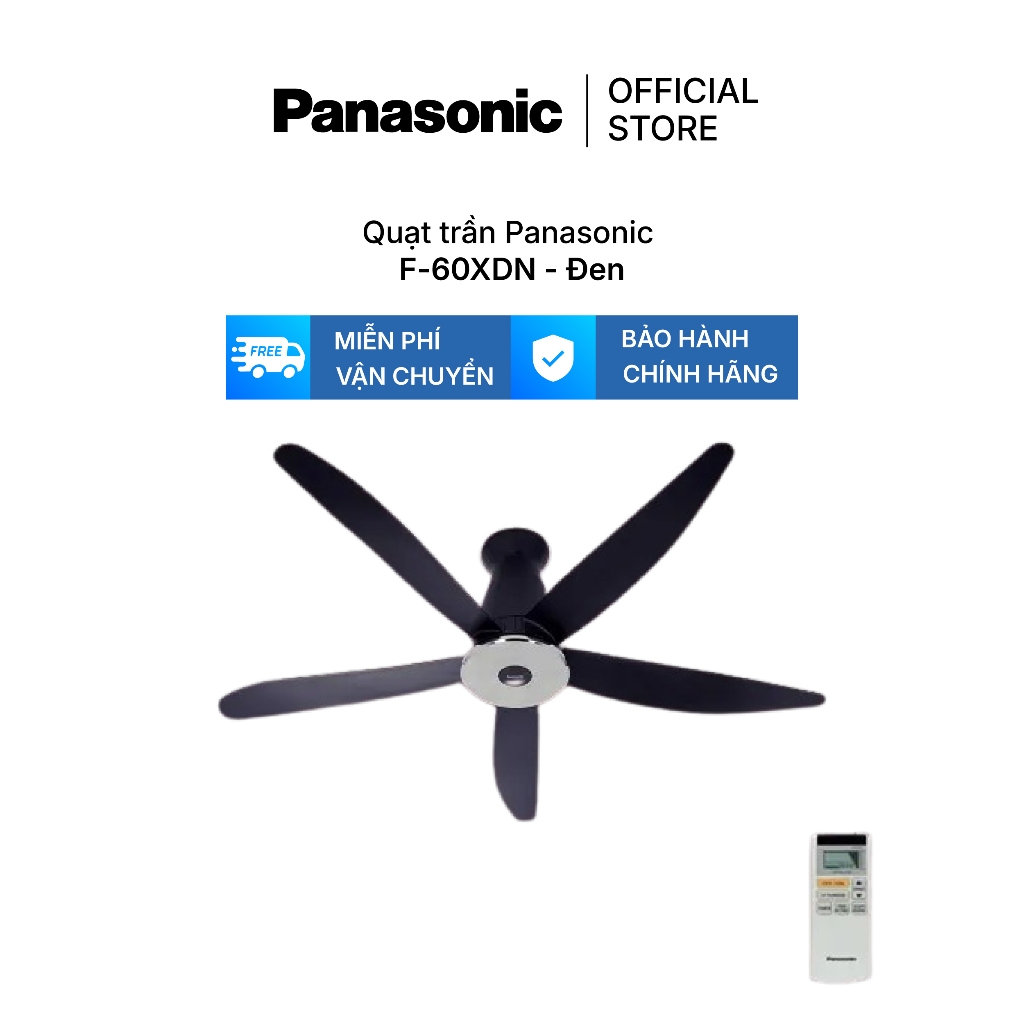 Quạt trần Panasonic model F-60XDN (màu trắng, màu đen - 9 chế độ gió - 37W) - KO GỒM PHÍ LẮP