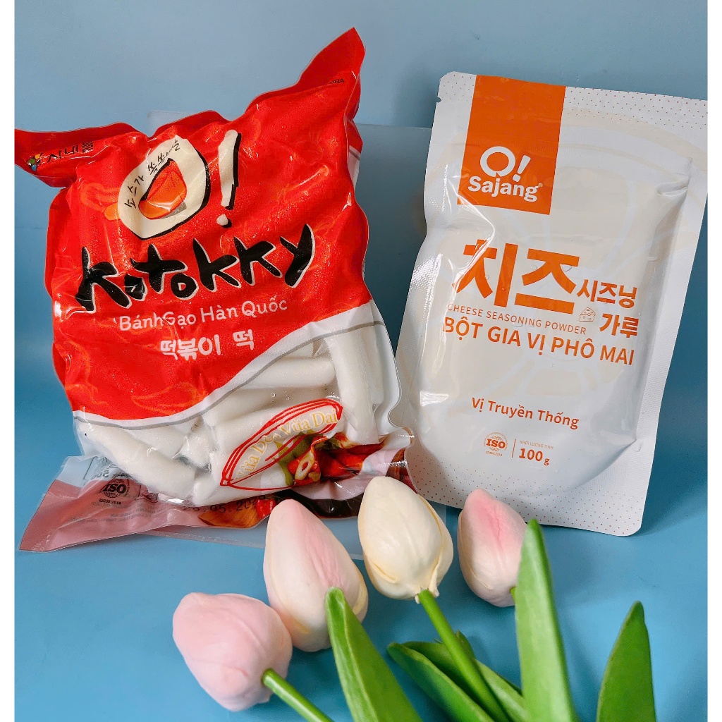 Combo Tobokki lắc phô mai siu ngon(500g bánh truyền thống +bột phô mai Osajang 100g)