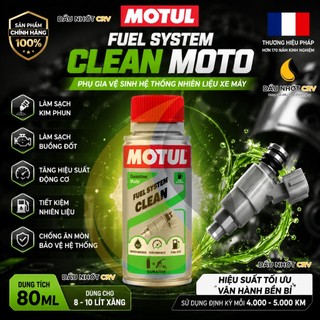 Phụ Gia Motul Fuel System Clean Moto 80ml Vệ Sinh Hệ Thống Nhiên Liệu Xe Máy Cao Cấp Chính Hãng Pháp