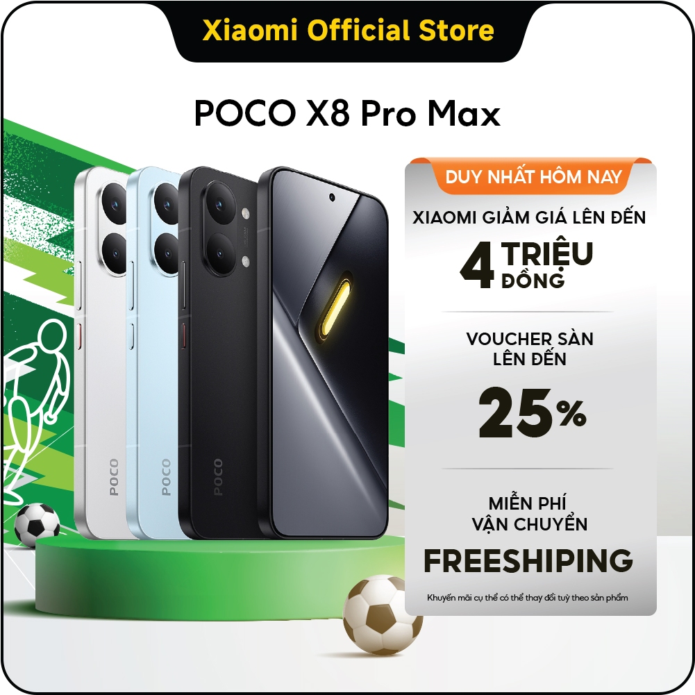 Điện thoại thông minh POCO X8 PRO Max | Pin cực lớn 8500mAh(typ) sạc nhanh 100W| Màn hình AMOLED 1.5K 120H