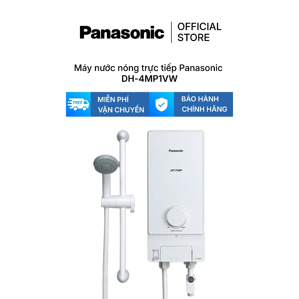 Máy nước nóng trực tiếp Panasonic model DH-4MP1VW/ DH-4MS1VW  ( 4500W, màu trắng) - KHÔNG GỒM CP LẮP
