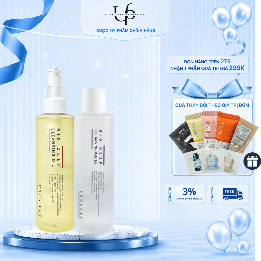 [Công Ty] USOLAB Bio Deep Cleansing Water & Cleansing Oil – Combo Tẩy Trang 200ml