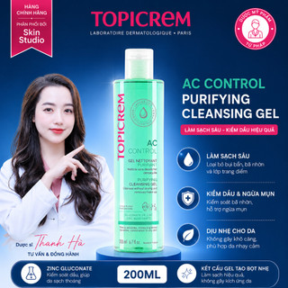 Sữa rửa mặt dạng gel cho da dầu mụn hỗn hợp TOPICREM AC PURIFYING 200ml