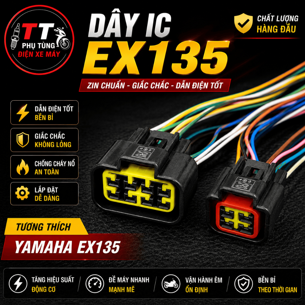 Dây IC Exciter 135 Nam Trang, Dây Kết Nối IC Xe Exciter 135 Chuẩn Jack, Tín Hiệu Ổn Định
