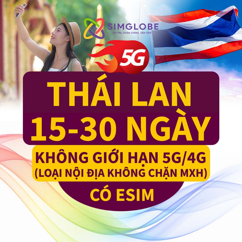 [BẢO HÀNH 1 ĐỔI 1] [CÓ ESIM] [CÓ NGHE GỌI]  SIM THÁI LAN 5G/4G - 15-30 NGÀY