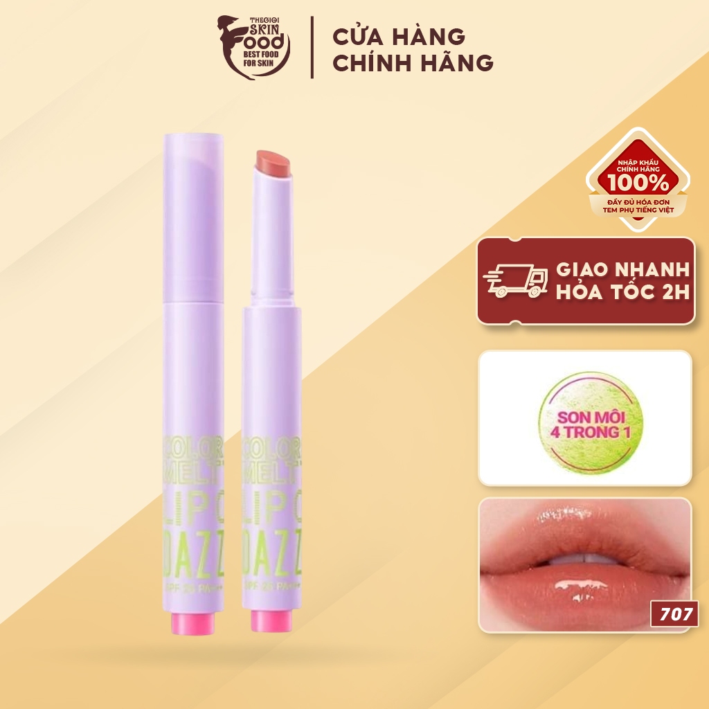 Son Bóng DAZZLE ME Dưỡng Ẩm, Chống Nắng, Căng Bóng Color Chrome Melt to Dew Lip Click 2g ThegioiSkin