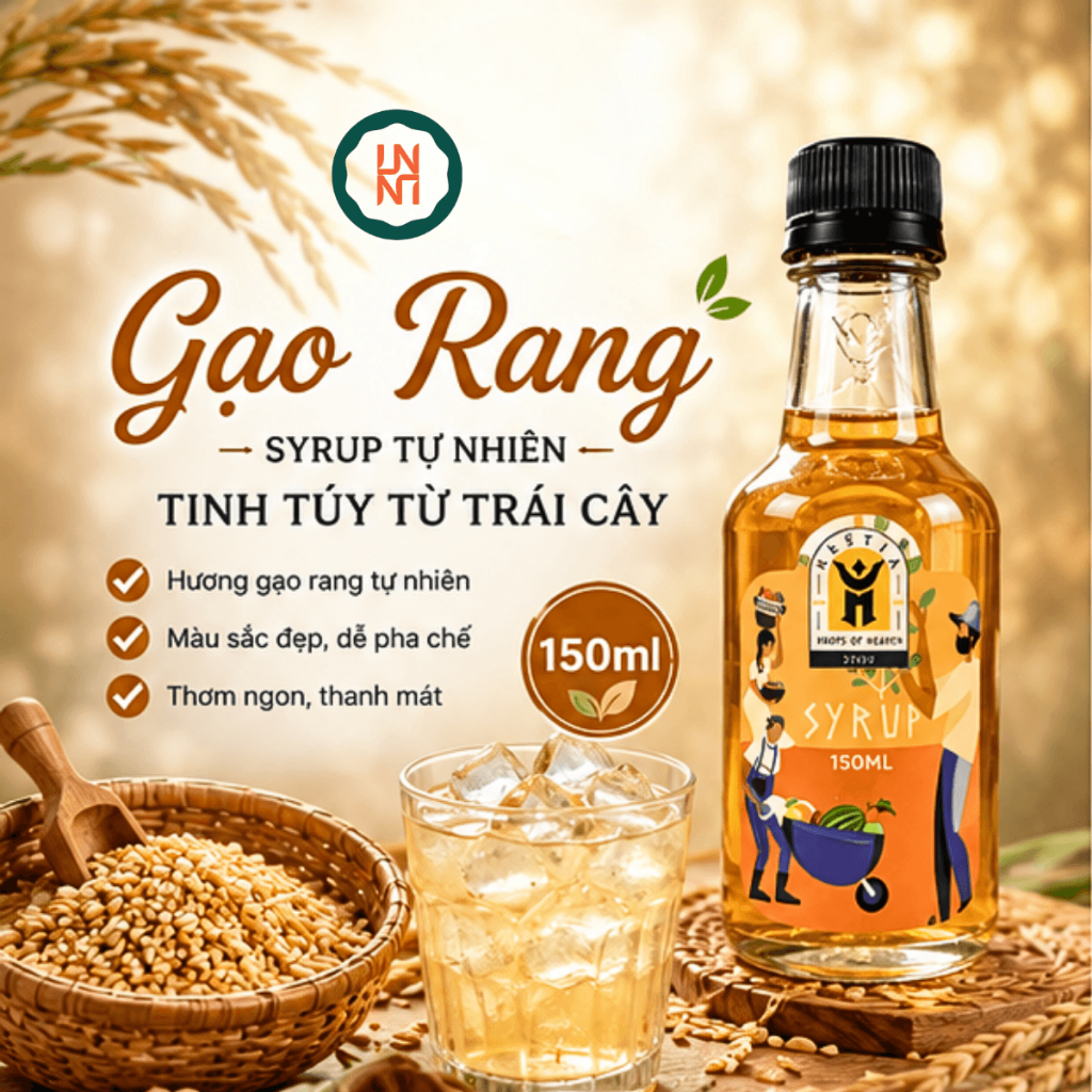 [MẪU CHIẾT] Syrup Gạo Rang HESTIA chai 150ml Tiện Lợi | Pha Chế Trà Sữa, Trà Trái Cây, Soda