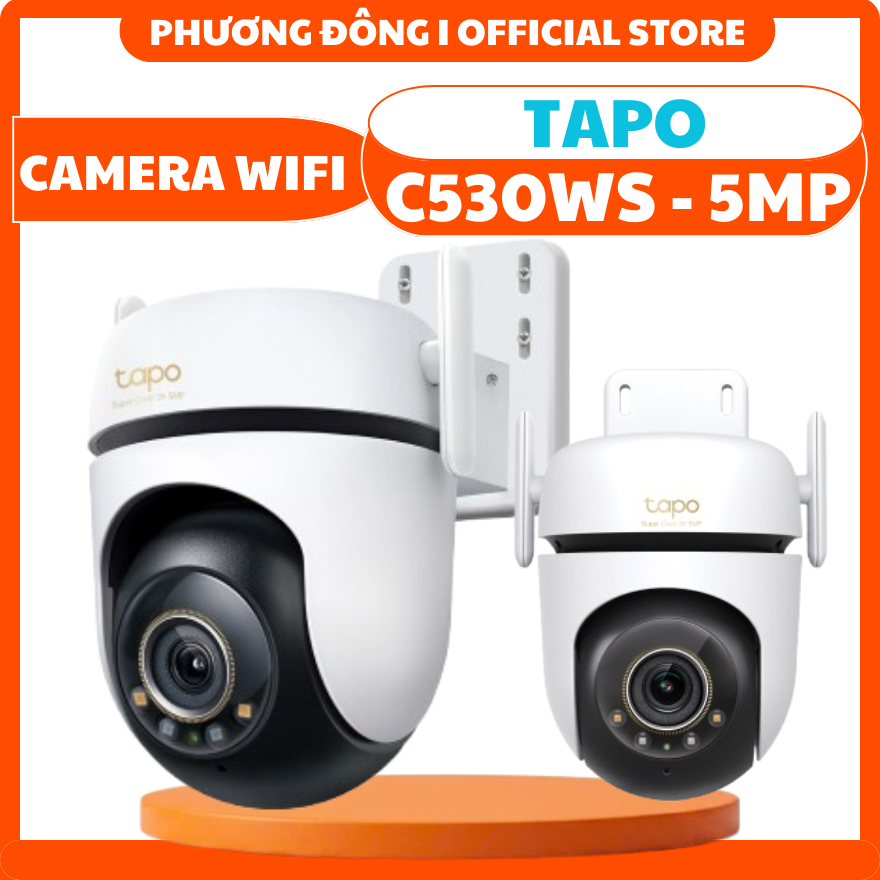 CAMERA WIFI NGOÀI TRỜI TAPO C530WS 5MP - ĐÀM THOẠI, XOAY 360 ĐỘ, PHÁT HIỆN NGƯỜI XE VÀ VẬT, CẢNH BÁO