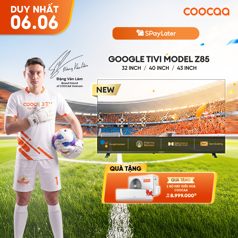 [Miễn phí lắp đặt HCM - HN] [ 32Z85 / 40Z85 / 43Z85 ] Google Tivi CooCaa Model Z85 | Smart TV | 32-40-43 inch | BigBuy360 - bigbuy360.vn