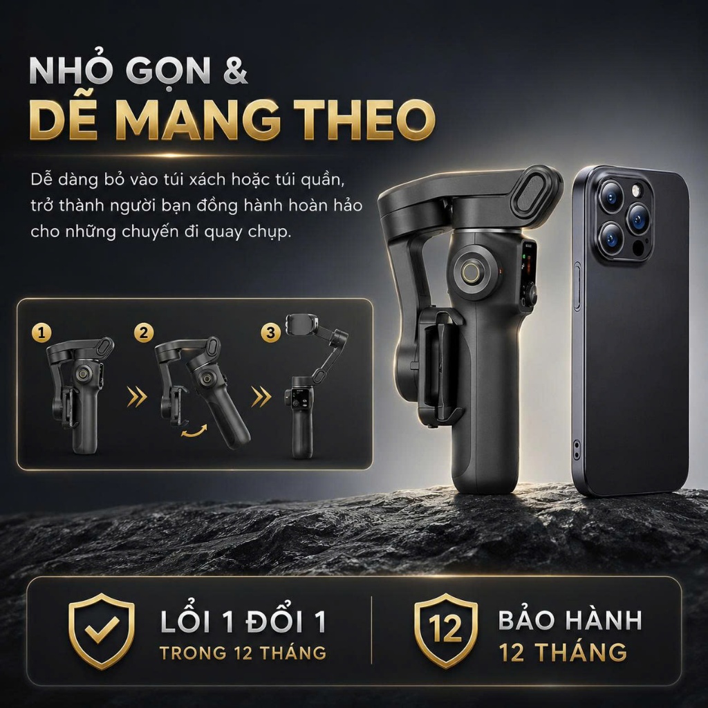 Gimbal chống rung điện thoại Smart V8 Pro, Gậy quay video chống rung - Pin 2600mAh - Tracking Ai 8.0 | BigBuy360 - bigbuy360.vn