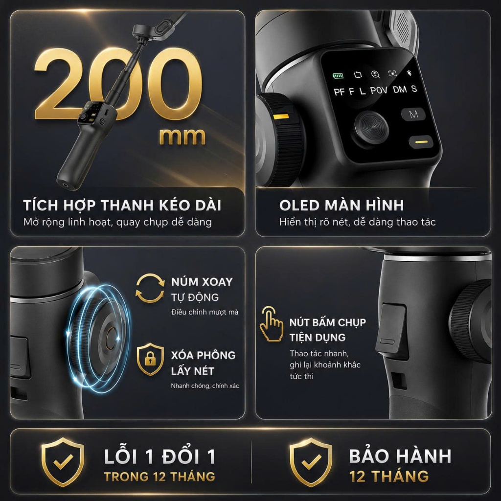 Gimbal chống rung điện thoại Smart V8 Pro, Gậy quay video chống rung - Pin 2600mAh - Tracking Ai 8.0 | BigBuy360 - bigbuy360.vn