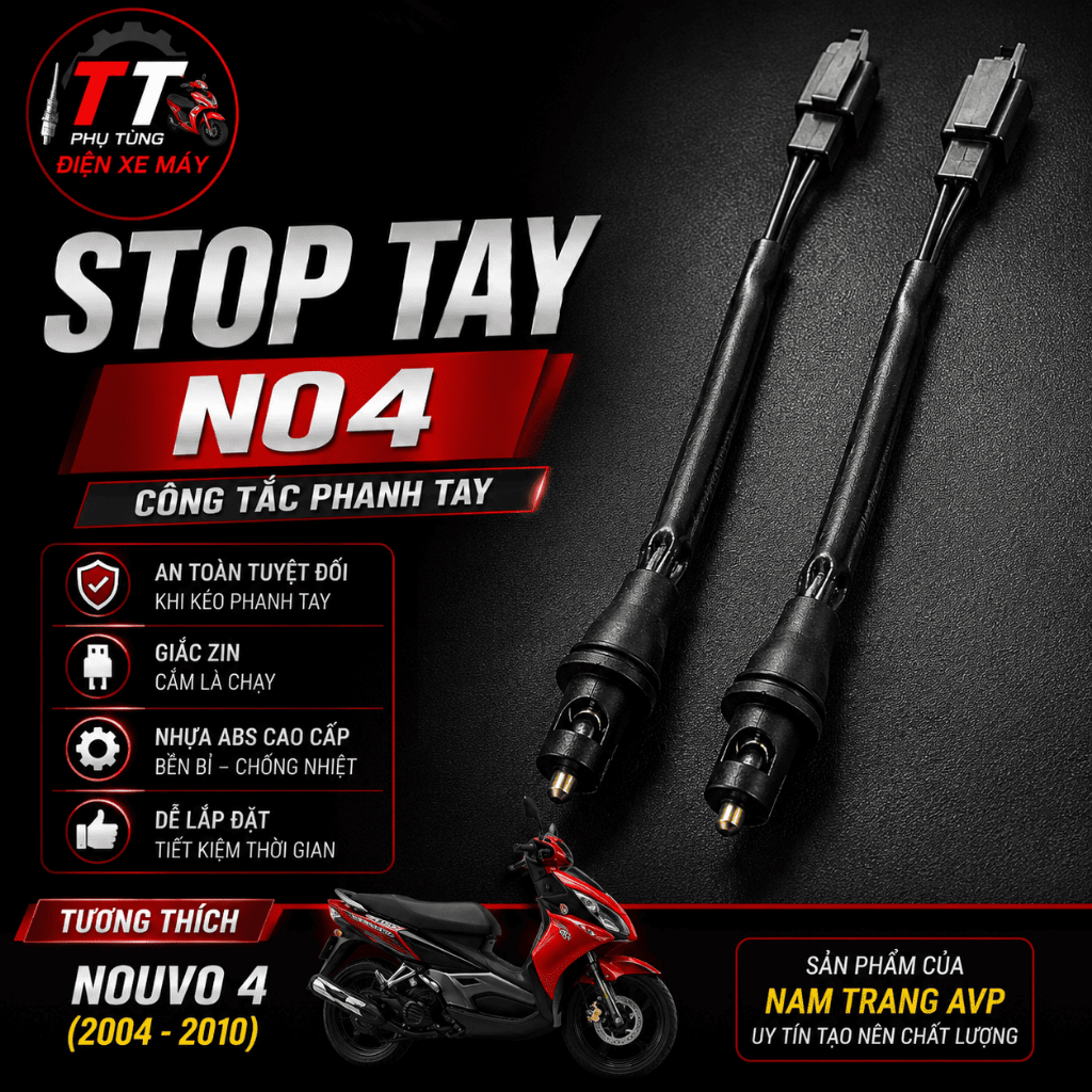 Stop Tay Nouvo 4 Nam Trang Công Tắc Đèn Phanh Tay Yamaha Nouvo 4 Chuẩn Zin, Hoạt Động Ổn Định