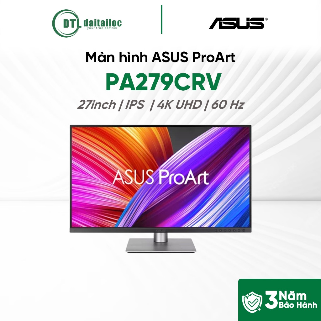 MÀN HÌNH ASUS PROART PA279CRV 27 INCH 4K IPS 60HZ 5MS | CHÍNH HÃNG | BẢO HÀNH 36 THÁNG