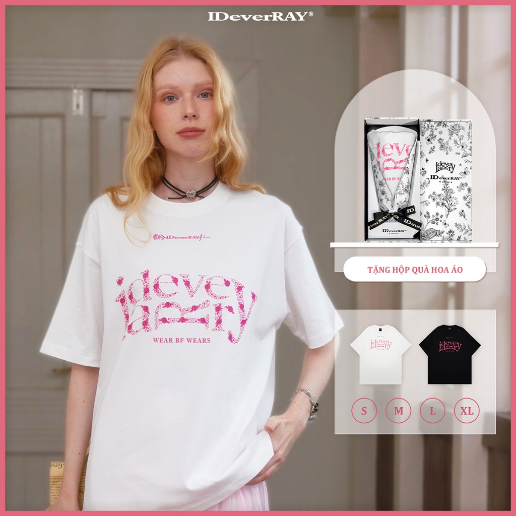 {HỘP HOA TRẮNG} Áo thun unisex cao cấp chính hãng IDeverRAY Darling chất cotton 260gsm, 21MSL-TM905