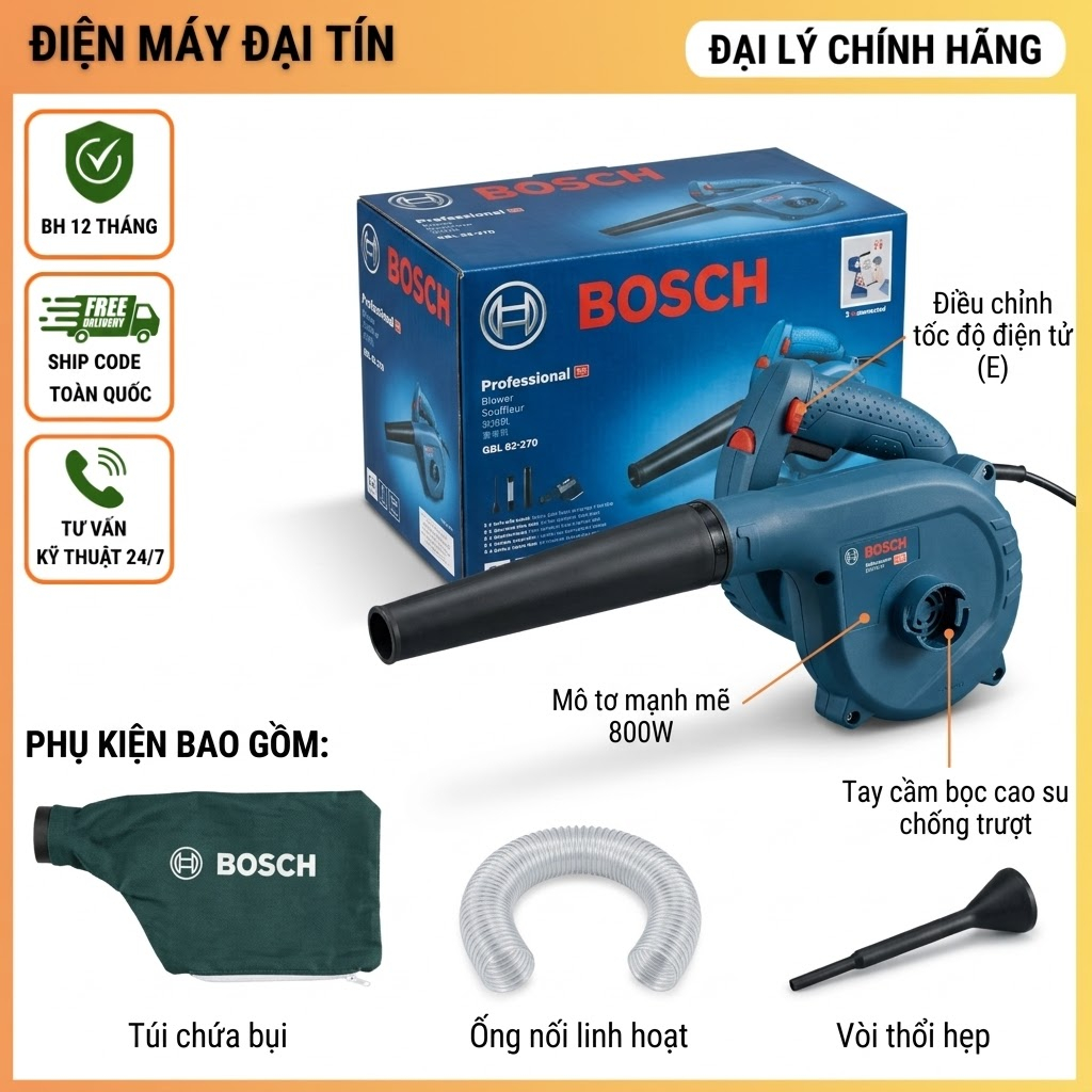 Máy thổi bụi Bosch GBL 82-270 820W (chính hãng có vat)