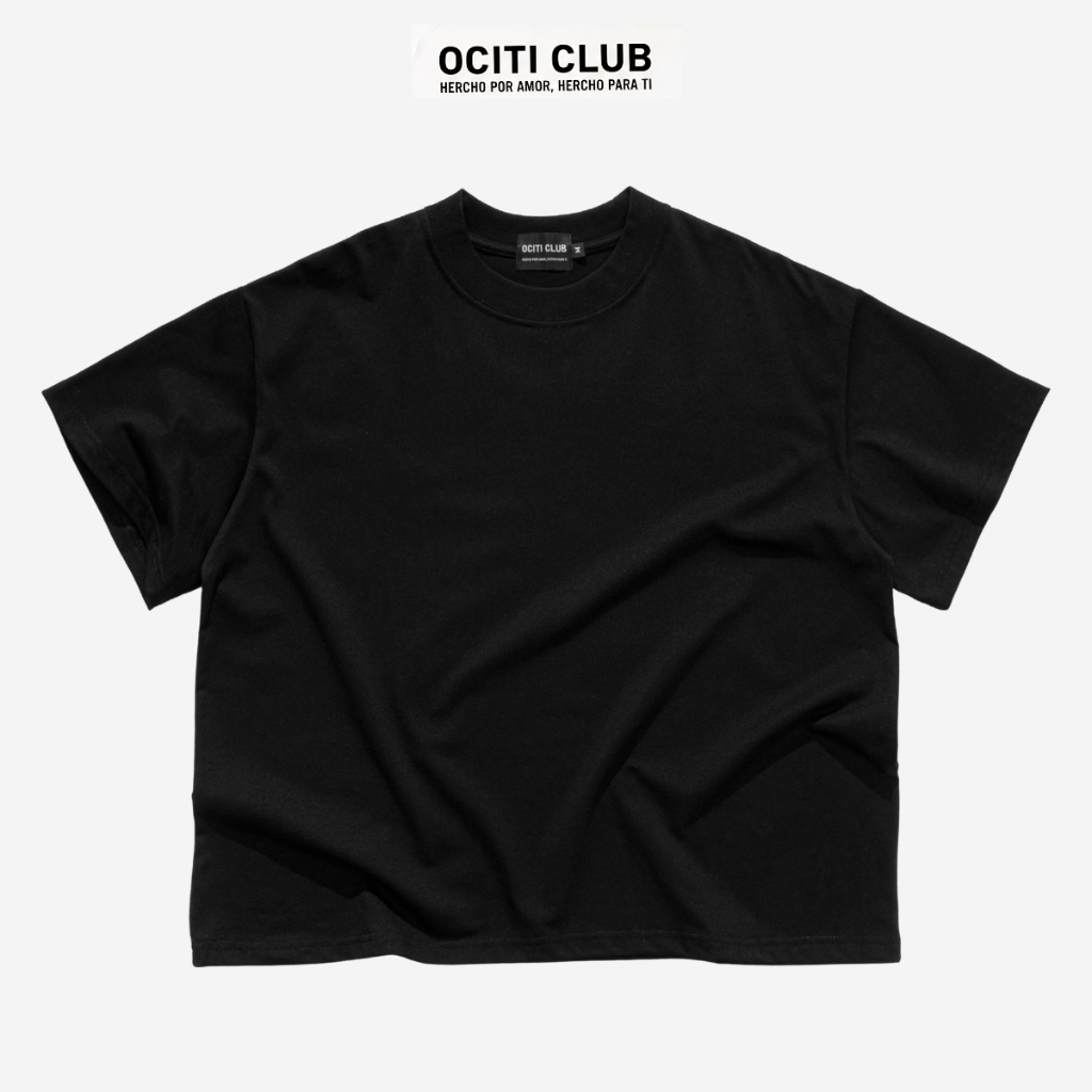 Áo thun trơn Boxy nam nữ OCITICLUB 100% cotton màu đen, xám, trắng 280GSM - Unisex