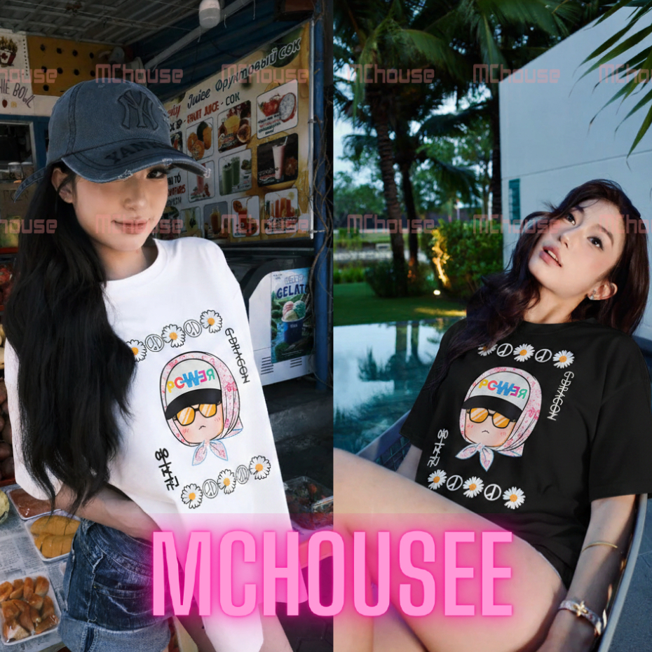Áo Thun In GD G-dragon Cúc Họa Mi Unisex Nam Nữ Mchouse Form Rộng Chất Vải Mềm Mịn Thoáng Mát Full T