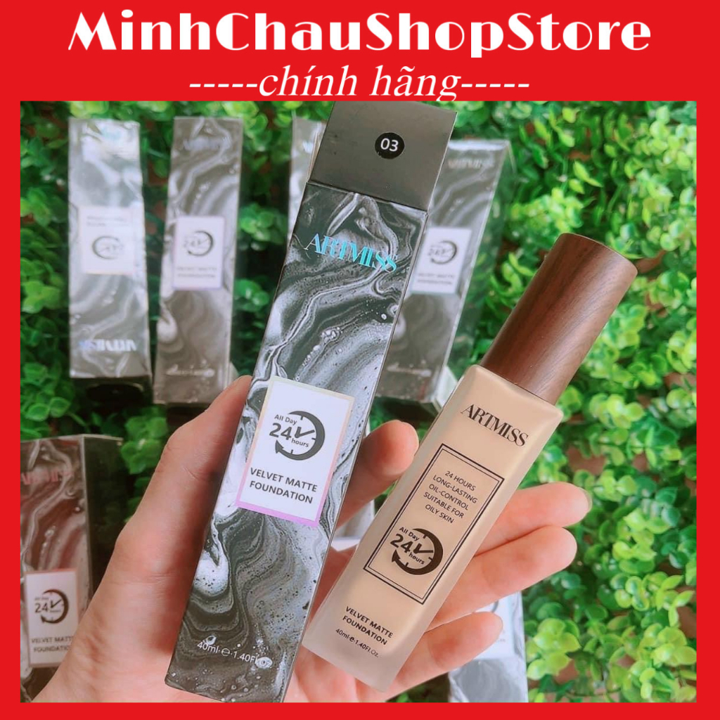 {Art miss 24H -Da dầu } Kem nền ARTMISS 24H- 40ml mỏng nhẹ, lâu trôi, giữ nền kéo dài, che phủ tốt