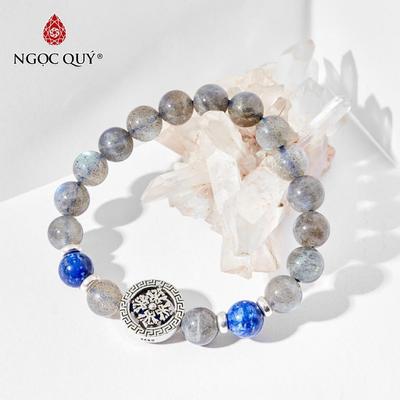 Vòng tay đá Xà cừ tự nhiên phối charm - Mẫu VC0461 - Ngọc Quý