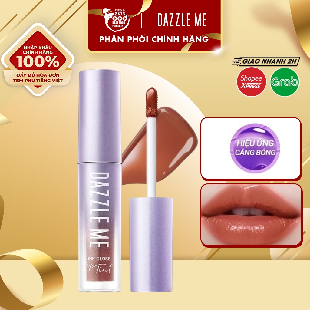 Son tint bóng DAZZLE ME căng bóng, bền màu Ink-Gloss Lip Tint 2.5ml thegioiskinfood