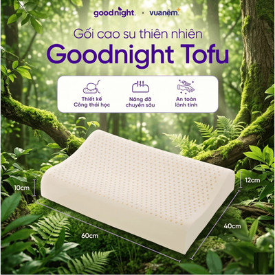 [SVIP] Gối Cao Su Thiên Nhiên Goodnight Tofu Đàn Hồi Tốt Êm Ái