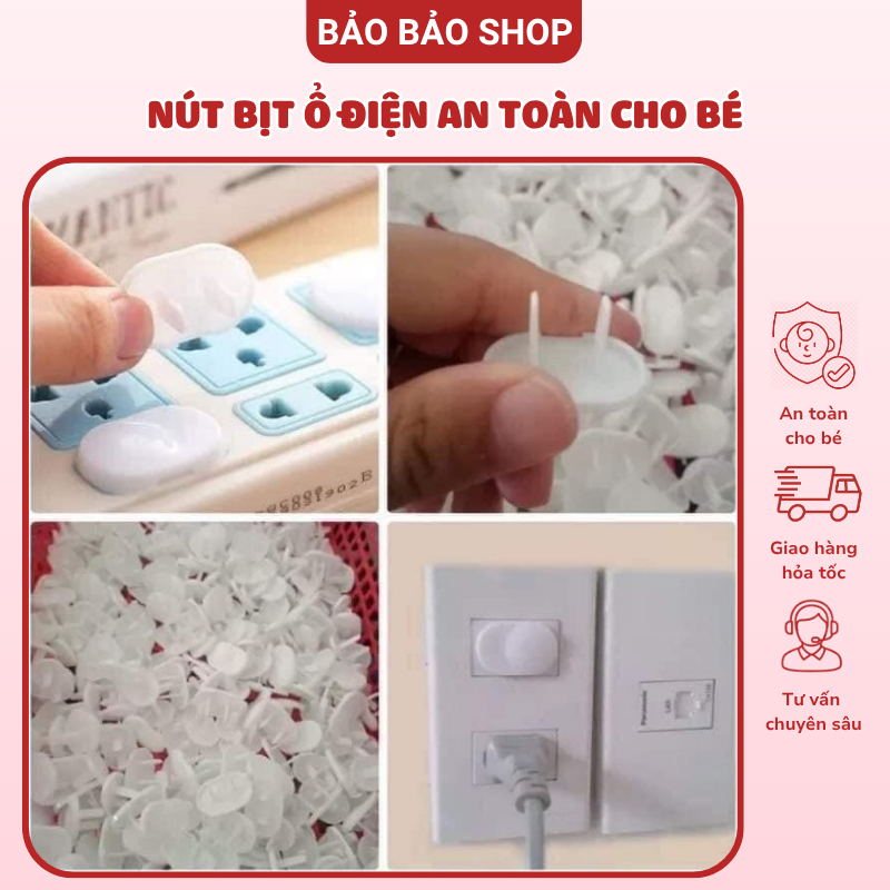 Nút bịt ổ điện an toàn cho bé (gói 10 nút - gói 20 nút)