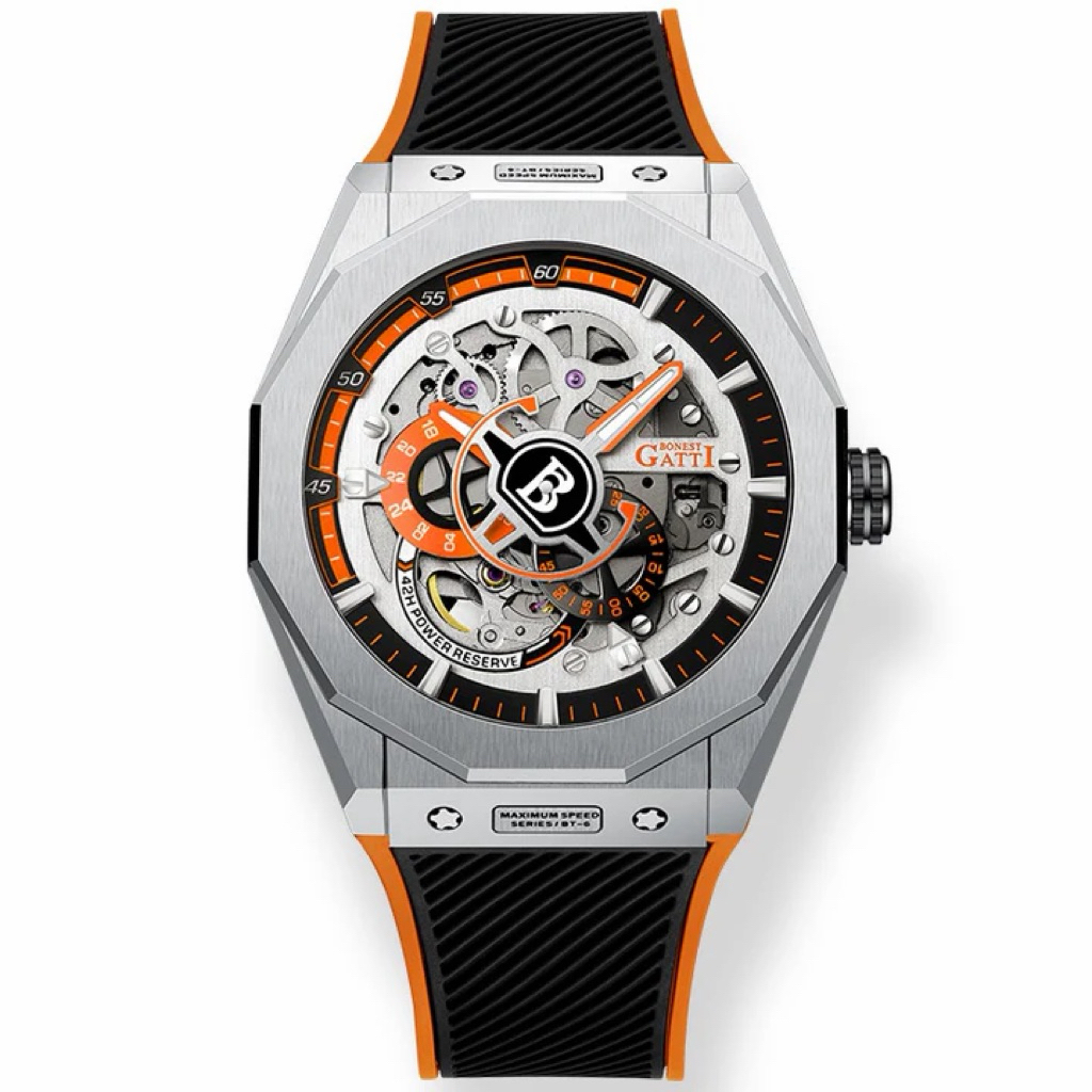 [Chính Hãng 100%] Đồng Hồ Nam Bonest Gatti BG7601 (7601) Geometric Skeleton Automatic Kính Sapphiare