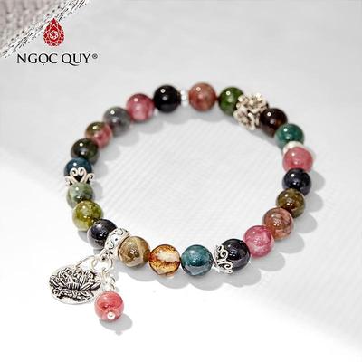 Vòng tay đá Tourmaline tự nhiên phối charm - Mẫu VC0183 - Ngọc Quý