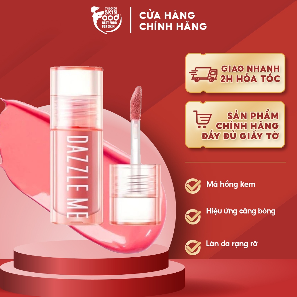 Má Hồng Kem DAZZLE ME Heart Melt Creamy Liquid Blush ThegioiSkinfood - Màu 03
