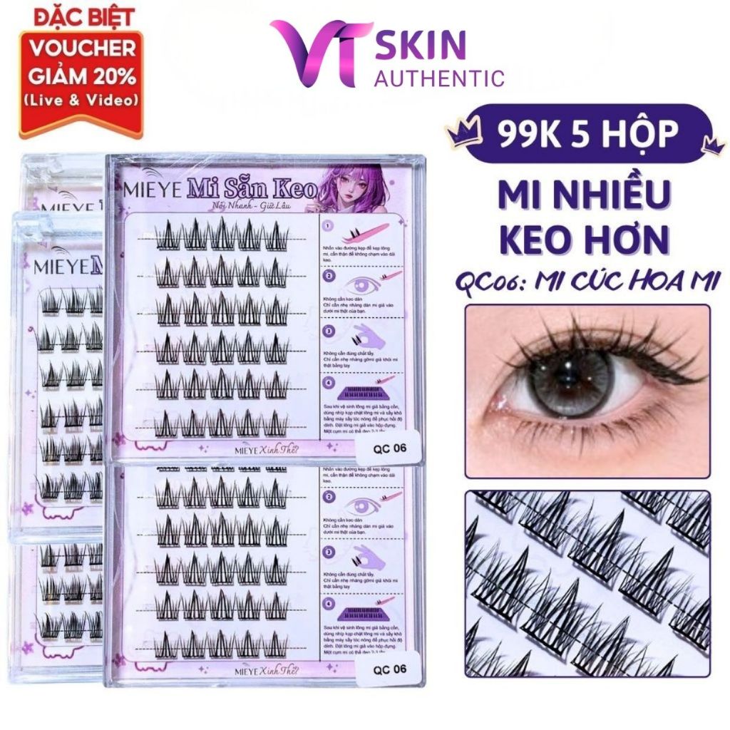 [99k/5 Hộp] Lông Mi Giả CÓ KEO SẴN, Mẫu Mi Cúc Hoạ Mi, Tự Nhiên Sợi Tách Rời Nhiều Kiểu Dáng Lựa Chọ