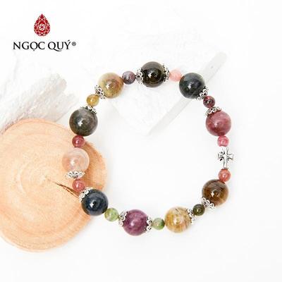 Vòng tay đá Tourmaline tự nhiên phối charm - Mẫu VC0449 - Ngọc Quý