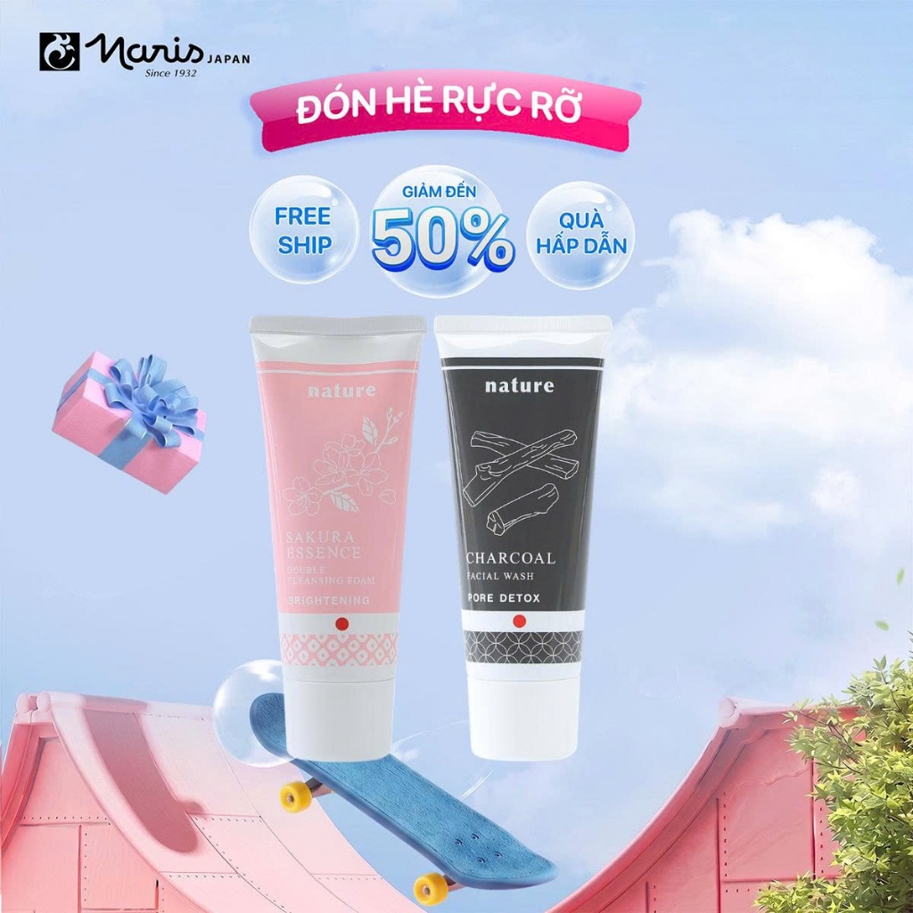 Bộ sữa rửa mặt chăm sóc da Naris Nature