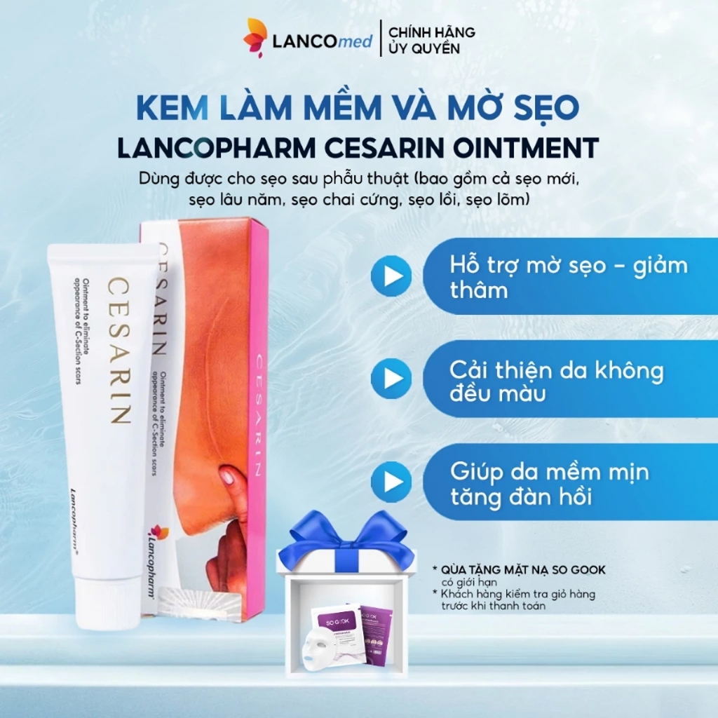Kem Làm Mềm Và  Hỗ Trợ Mờ Sẹo, Giảm Thâm Sẹo CESARIN Ointment 30g