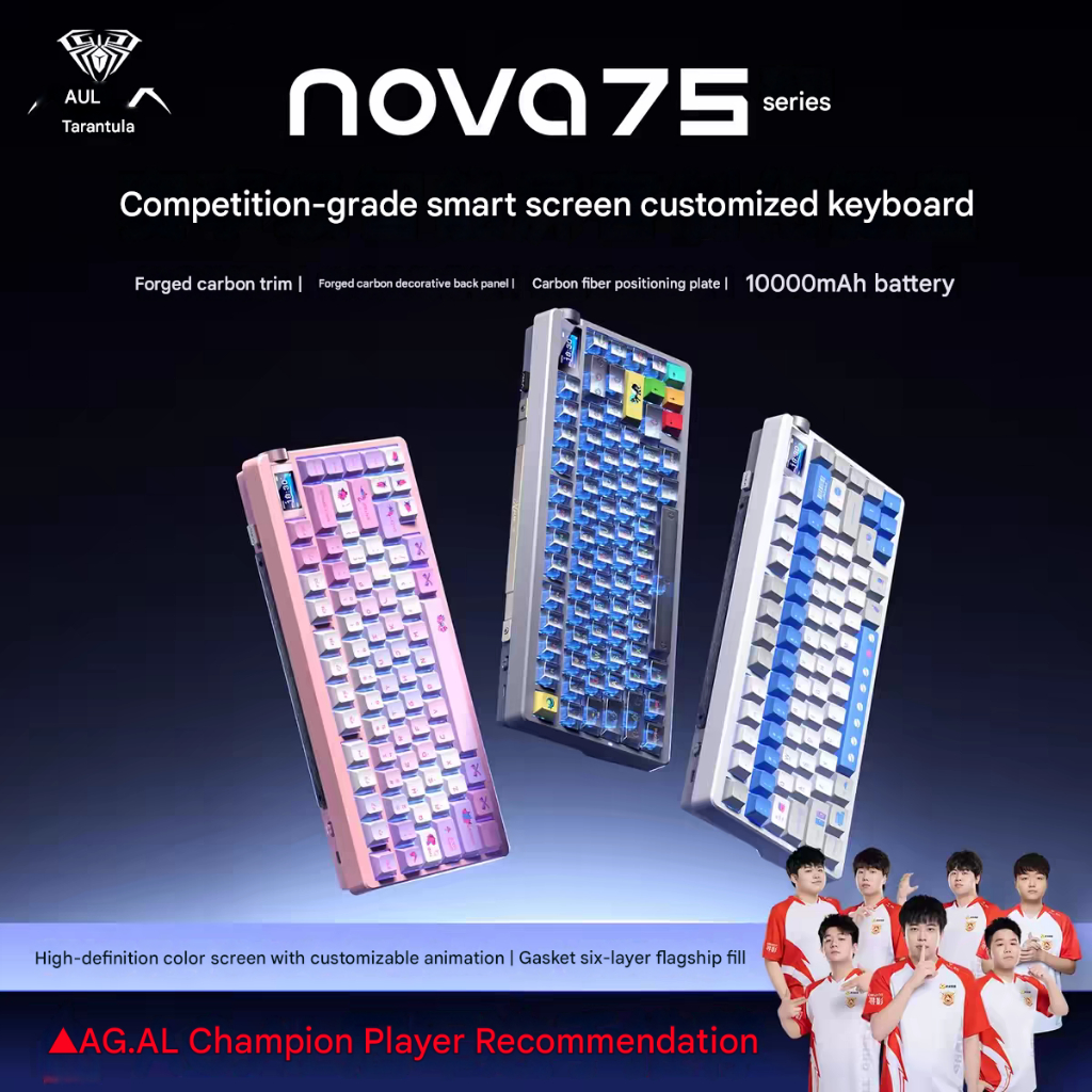 Bàn Phím Cơ Aula Nova75 | 3 Modes | Màn Hình | Núm Xoay