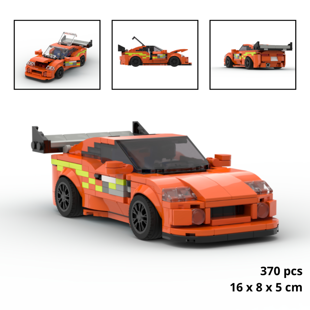 Mô hình xe toyota supra mk4 lắp ráp speed champions 8 stud, đồ chơi DIY làm quà tặng cho bé trai