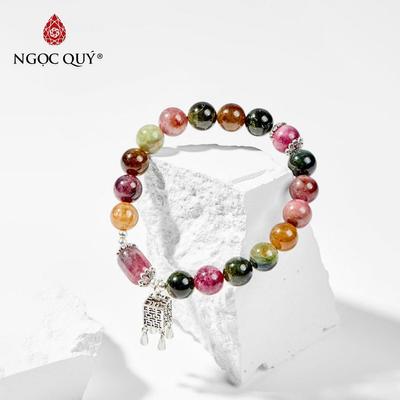 Vòng tay đá Tourmaline tự nhiên phối charm - Mẫu VC0441 - Ngọc Quý