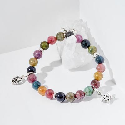 Vòng tay đá Tourmaline tự nhiên phối charm - Mẫu VC0438 - Ngọc Quý