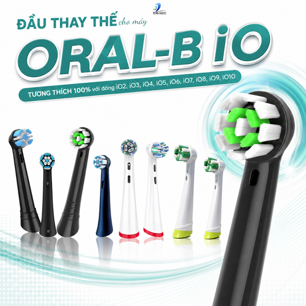 Đầu thay cho Oral-B iO2-iO10 bàn chải điện thay thế Ultimate Gentle Radiant Daily Clean Minh House
