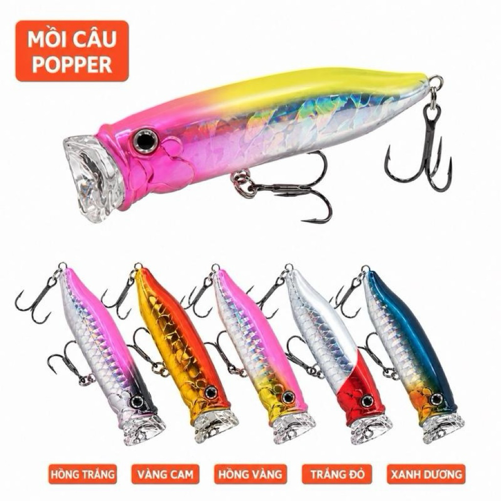 Mồi Câu POP - POPER 10G/7cm - Chuyên câu chẽm, Măng, Chéc - Fishing