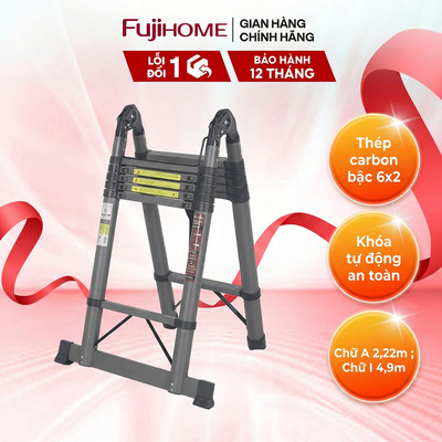 Thang rút gọn chữ A Fujihome STLA50 - Kết cấu thép carbon, Bền đẹp vượt thời gian