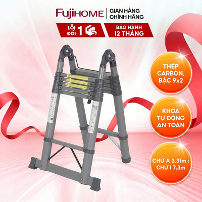 Thang rút gọn chữ A Fujihome STLA74 - Thép Carbon Bền Bỉ, Gấp Gọn Tiện Lợi