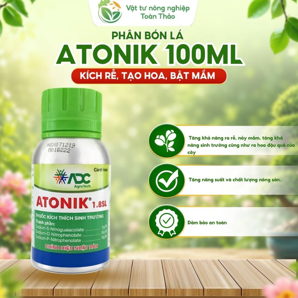 Atonik chai nhôm mới - Kích rễ, tạo hoa, bật mầm, tăng độ nảy mầm - Chính hãng Nhật Bản chai 100ml