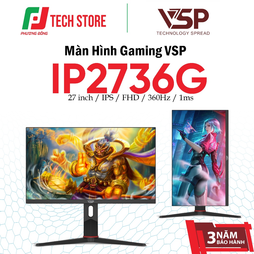 Màn Hình Gaming VSP IP2736G 27inch IPS FHD 360Hz 1ms | Chính Hãng | Bảo Hành 36 Tháng